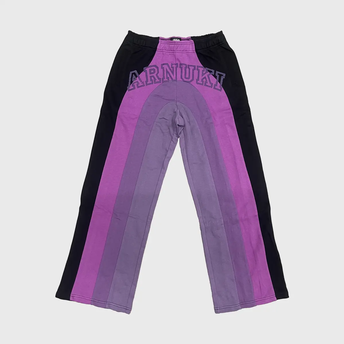 Arnuki Men's Cotton Wide-Leg Oversized Sweatpants - Wide-Leg Men's Pants, Drawstring, Ankle-Length, Streetwear, Casual, Purple, Black, Menswear Bottoms