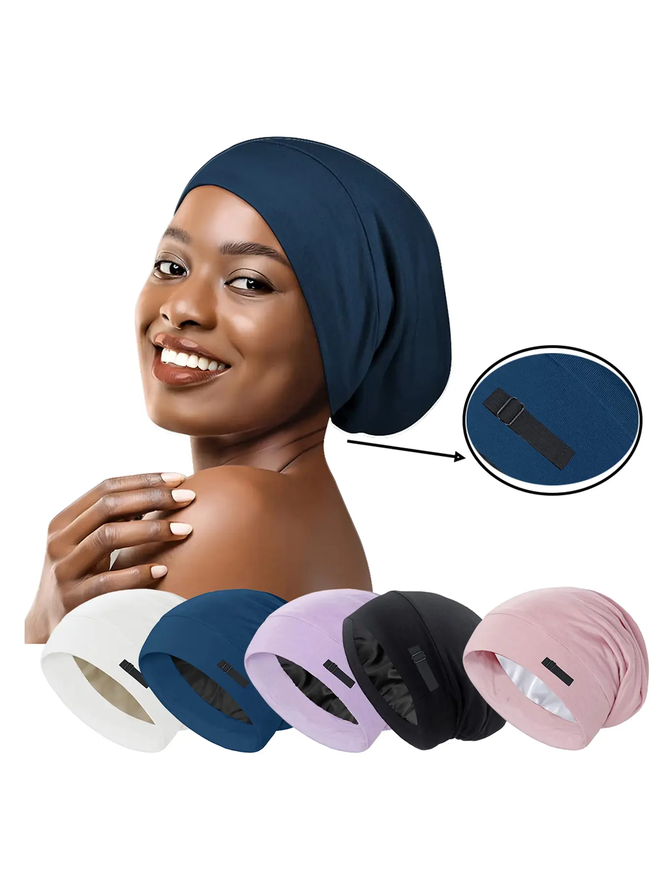 Adjustable Bonnet for Sleeping Women & Men, Comfortable Sleep Bonnet, Stylish Hair Wrap for Bedtime, Ideal for All Night Use, Hair Care Cap, Hair Hat, Hair Bonnets