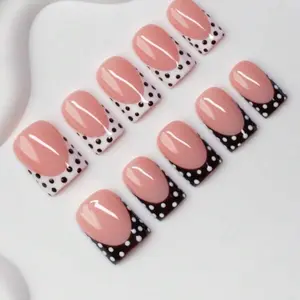 10 Pieces Polkadots Handmade Press On Nails with 3-D Design for Stylish Nail Art Variety of Designs