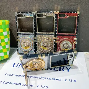 Magnetic Flip Smartphone Case for Samsung Zflip3/4/5/6/7, Electroplated Shell with Stand, Wireless Charging Support, Full Protection Cover