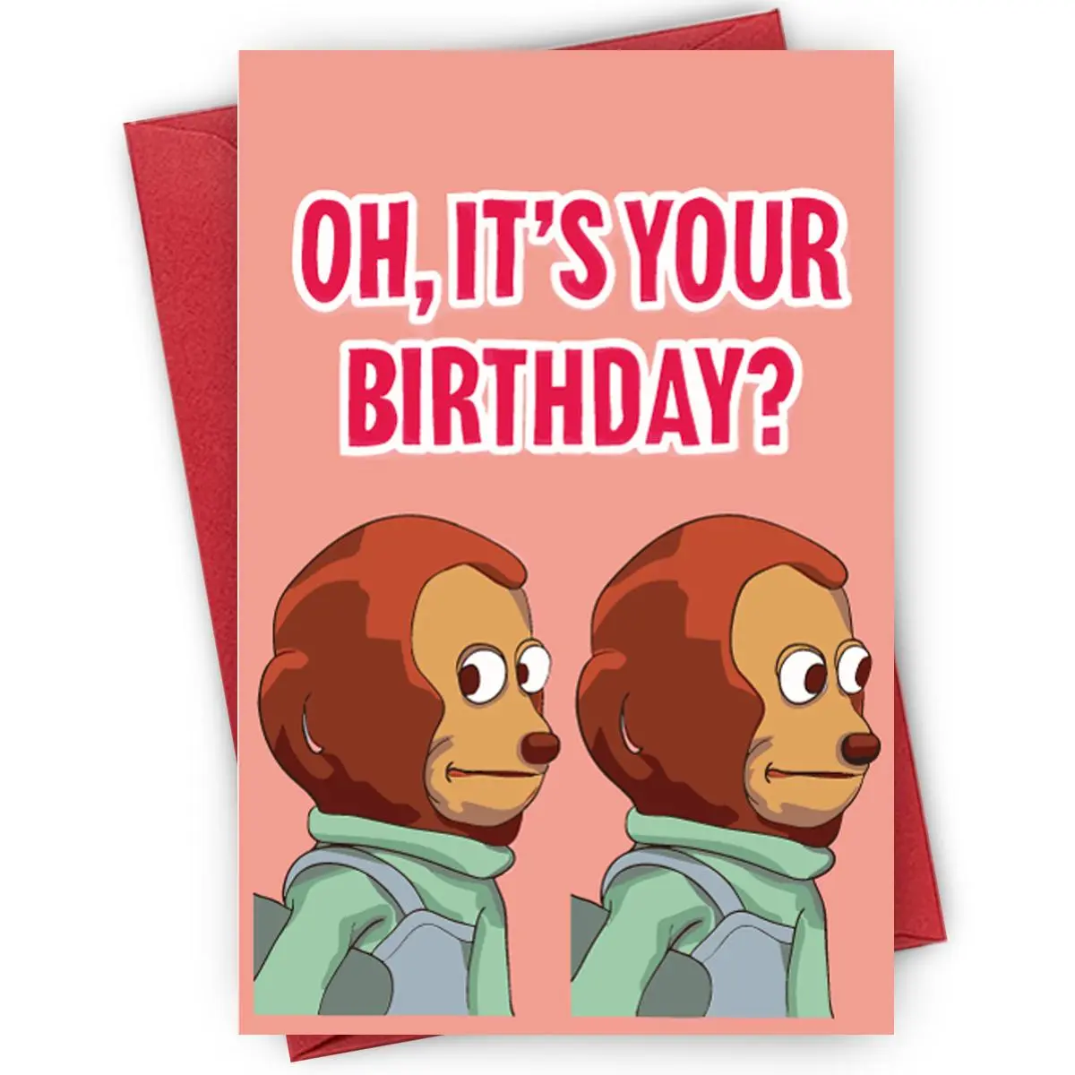 Monkey Pattern Greeting Card, 1/3/5 Counts Funny Birthday Greeting Card with Envelope, Birthday Gift for Friend & Family, Birthday Card for Boyfriend