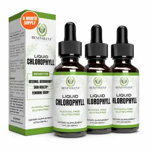 Benevolent Chlorophyll Liquid Drops, 4 Month Supply Liquid Chlorophyll Supplement for Internal Deodorizer & Radiant Skin, Potent Chlorophyll Liquid Extract with Rich Antioxidants, Minty Flavor