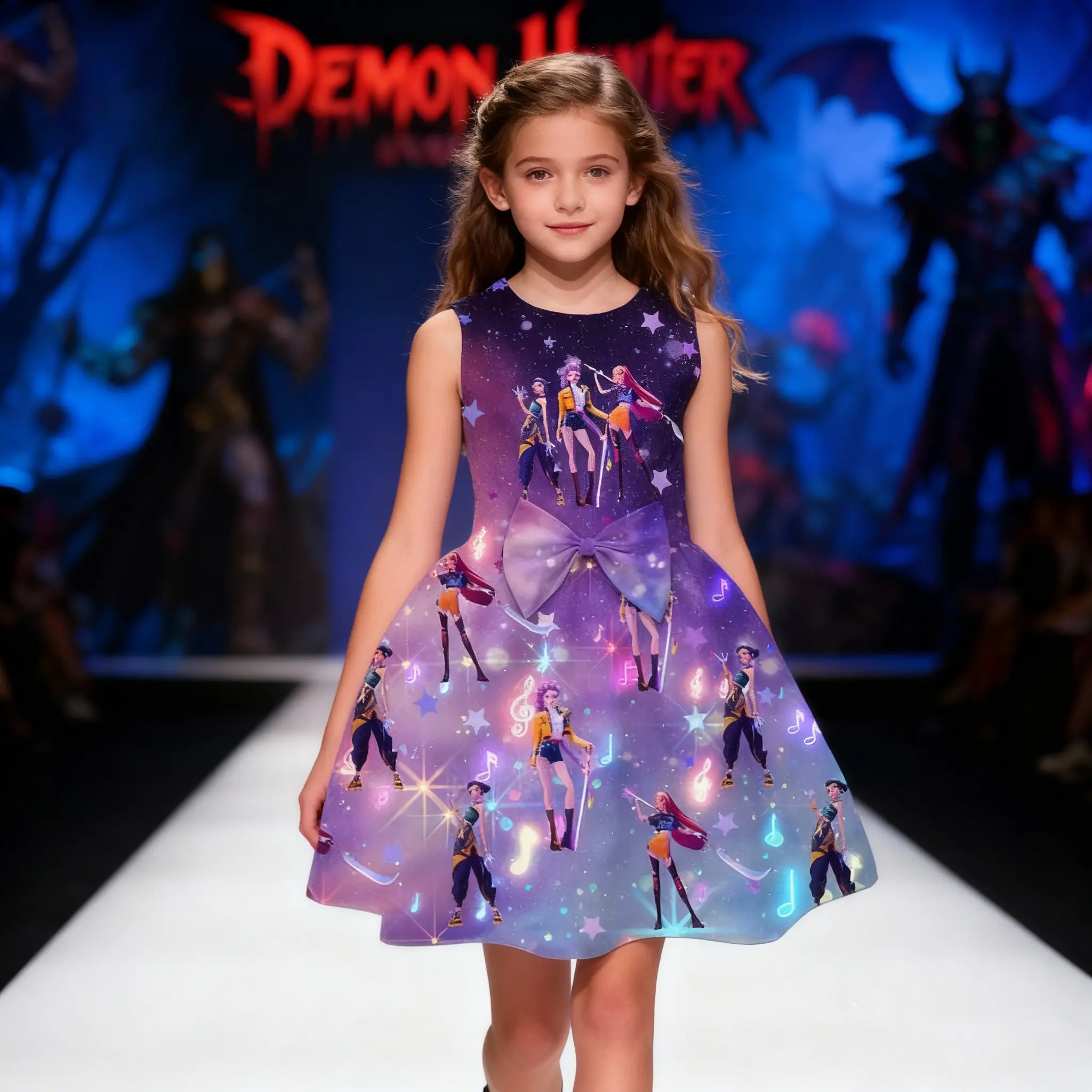 Girls Printed Casual Dress 4-14 Years Party Outfit Summer Kids Fashion Dress