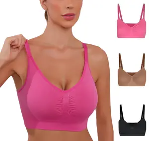 Women's Wireless Sculpt Bra Comfort Bralettes No Underwire Unlined Cami Bra Seamless Tshirt Bras Sports Bra Bralette Basic Comfortable Fit Comfortable