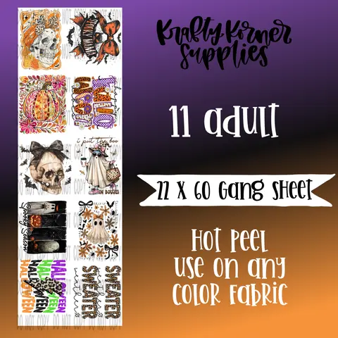 Falling Into Fall 3.0 DTF Transfers Gang Sheet, 22x60 in Hot Peel Sheet, DIY Crafts Supplies for Art, Office Stationery & Notebooks Transfer Printing