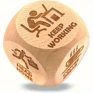 Wooden Dice Set for Office & Learning, Fun Decision Maker Toy, Perfect Gift for Colleagues' Birthdays & Holidays, Handmade Club Item
