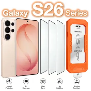 3-Pack Samsung Galaxy Screen Protector Film Accessories, Compatible with S26 Ultra S25 Edge S24 Plus, Automatic Alignment, Dust-Free Application & Installation
