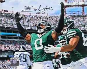 Braelon Allen New York Jets Autographed 8" x 10" 1st Touchdown Celebration Photograph - Fanatics Authentic Certified