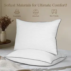 WeCharmer Pillow Set of 2 Pure White Queen and King Cushion Mix Suitable for Back, Stomach and Side Sleepers Comfortable Fluffy Soft Lightweight