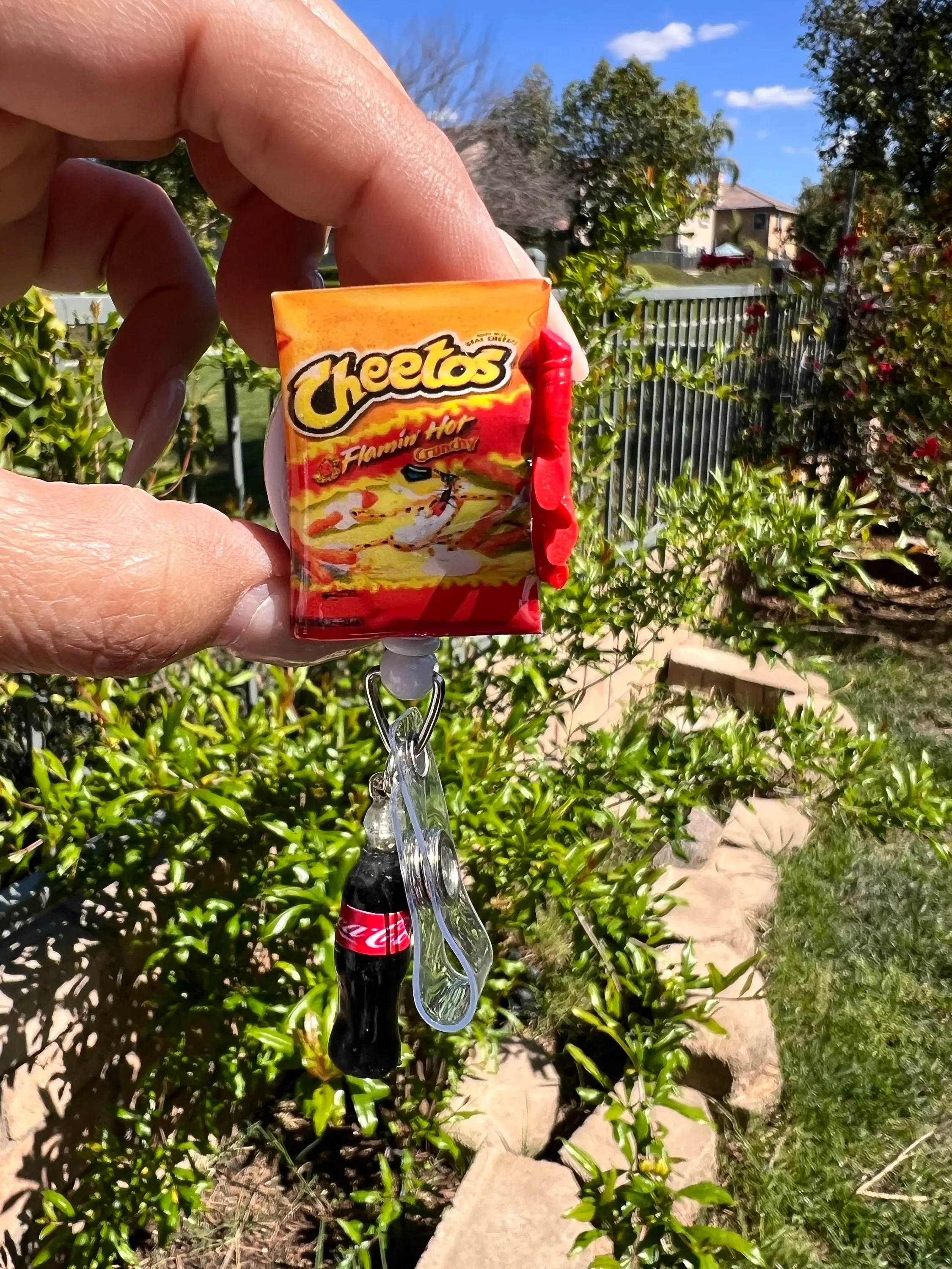 Hot Cheetos Badge Reel with soda Hot Cheetos Badge Reel with soda