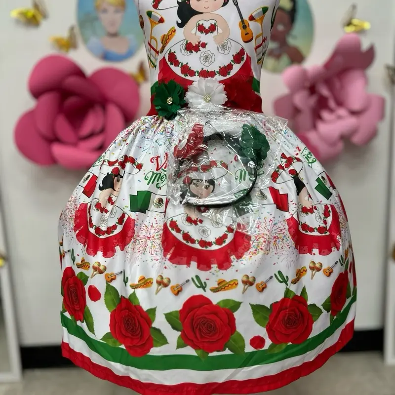 Charrita Blanco Dress Elegance vestido Mexicano