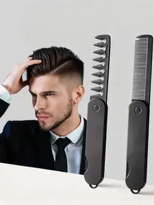 1 Piece 2-in-1 Foldable Comb for Voluminous Textured Hairstyling, Men's Hair Comb, Wide-tooth Volumizing Styling Comb, Voluminous Textured Hairstyling Comb, Made of ABS Plastic, Styling Comb Specialized for Pompadour Hairstyles