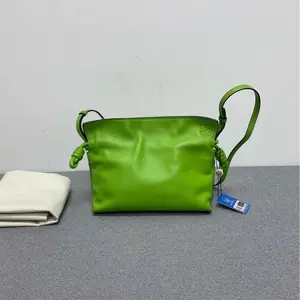 Pre-owned Loewe Nappa Crossbody Bags Flamenco Mini Green CPU0504
