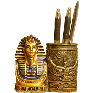 Ancient Egypt Pen Holder, Egyptian Pencil Holder King Pharaoh, Office Pen Cup Organizer for Desk, Pencil Cup Storage Containers Daisylily