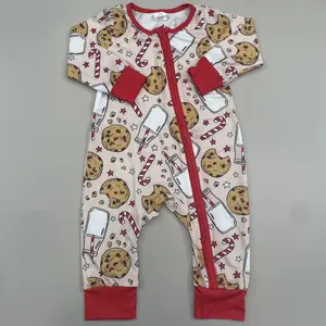 baby clothes milk biscuit newborn bay christmas romper zipper red newborn christmas gift baby  onesie