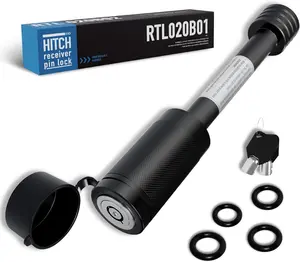 Trailer Hitch Locks, 5/8" Locking Hitch Pin for 2" and 2 1/2" Receiver Class III IV Hitch, Tow Hitch Pin Lock Dia 3-1/2" Long Pin with O-Rings Weatherproof Caps for Trailer Truck Car Boat