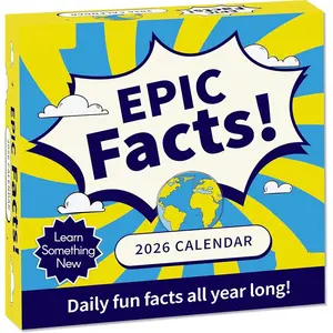 2026 Epic Facts Daily Desktop Calendar | Day To Day  Off Calendar with 365 Interesting Mental Floss Facts for Everyday of the Year, Fun Box Calendar  For Men or Women, Christmas Stocking Stuffer  for  or Office