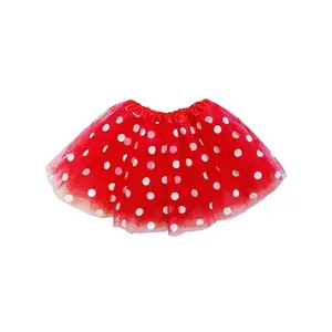 Red & White Polka Dot Tutu Skirt – 3 Layer Tulle Skirt for Kids & Adults – Costume, Dance, Dress-Up