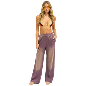ESSENTIAL WIDE LEG POCKET SWEATPANTS - FADED MOCHA