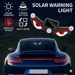 Solar RGB Demon Eye Car Light USB Neon Warning Ambient Lamp for Triangle Window Interior Exterior Decor