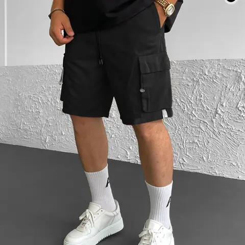 Men's Solid Flap Pocket Drawstring Waist Cargo Shorts, Regular Fit Casual Comfy Breathable Shorts for Summer, Men's Bottoms for Daily Wear, Casual Streetwear Shorts