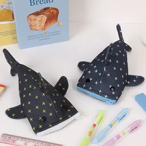 Cute Shark Pencil Case, Large Capacity Multi-Function Pen Pouch, High-Quality Student Stationery Organizer, Star Shaped Creative Design