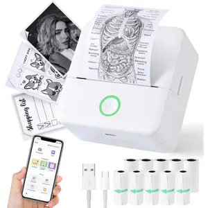 Thermal Mini Printer, Portable Inkless Sticker Maker, Bluetooth Printer for Phone, Wireless Label Printer with Tape, Free Cut Small Pocket Printer for Notes&Children DIY, Compatible with Ios&Android cudinham