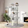 MUTICOR 82in Cat Tree Tower All-in-One Luxury Cat Tree with Scratching Posts & Boards,Hammock,Cozy Condo Room House,Toy Balls,Multifunctional Pets Furniture