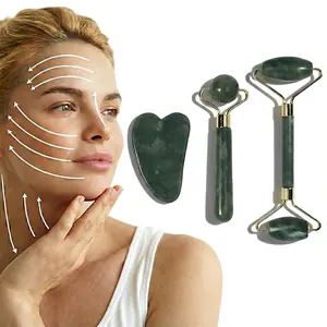 3PCS Face Roller & Gua Sha Set - Depuffing & Sculpting Tools for Snatched Jawline - Lymphatic Drainage Massager - Morning Skincare Routine & Self Care Gift, Top Choice For Winter Skincare