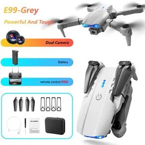 The E99 dual-camera drone with two batteries has the function of altitude hold mode. Thanks to the dual lenses, it is able to fly stably. Folding