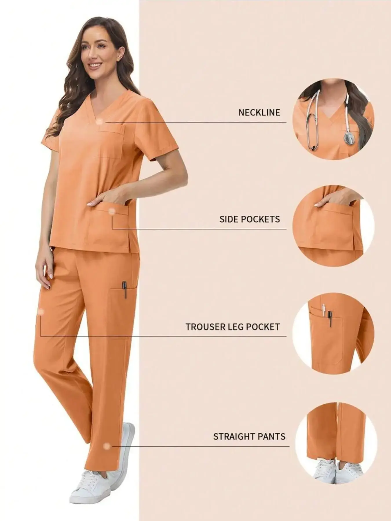 Spa Uniforms, Surgical Clothes, Unisex Breathable, Soft Short-sleeved Tops, Straight Pants Suits, Beauty Salon, Manicurist Overalls, Nurse Uniforms, Summer