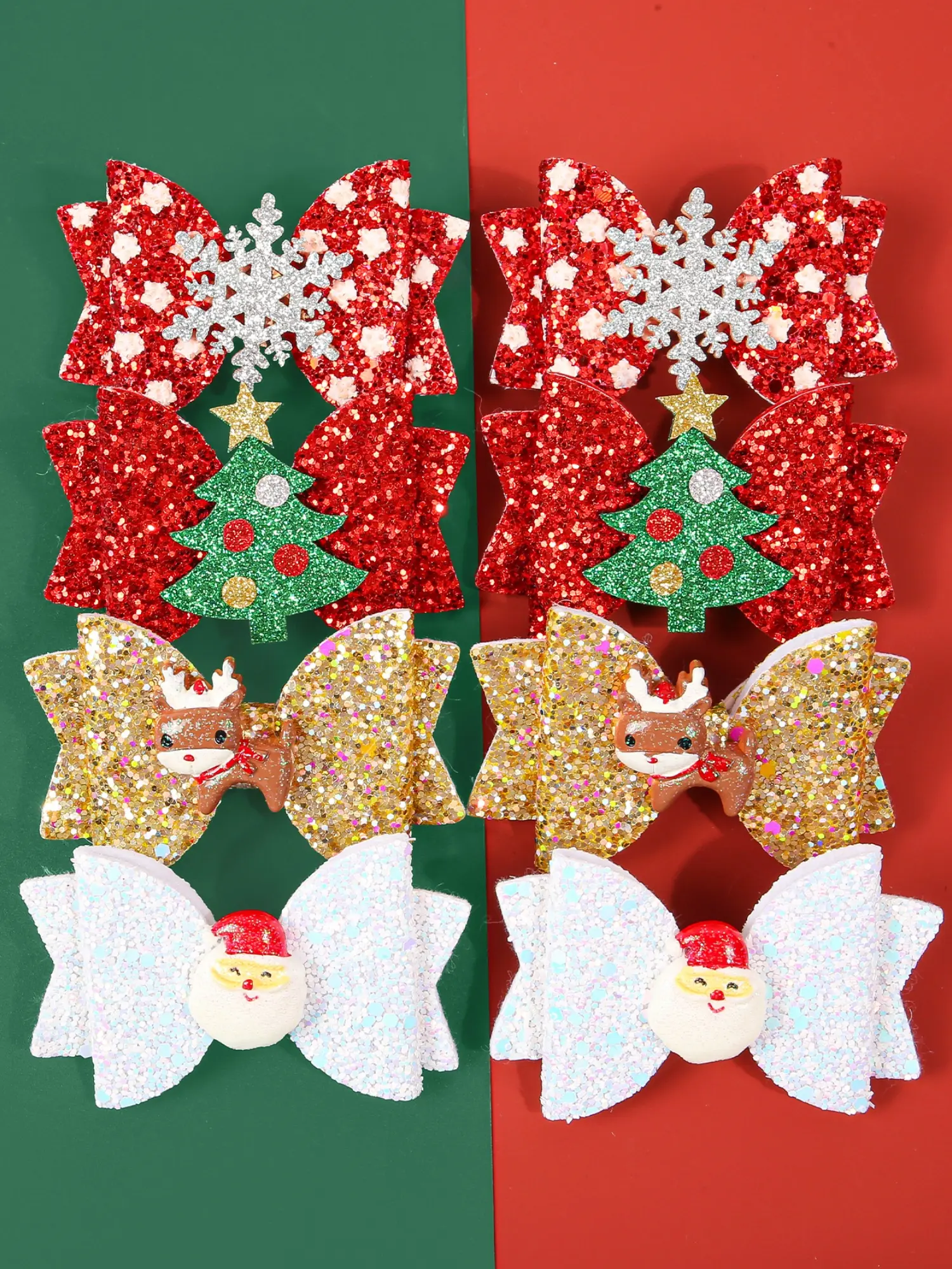 Elegant Red Bow Hair Clip. Christmas Red Bow Hair Accessories. ? Red Hair Bow Velvet Hair Bow Hair Clip | Red Hair Bow  main image 4