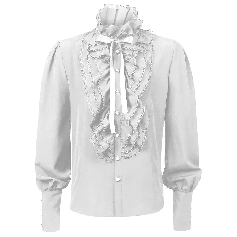 Men's pleated shirt white