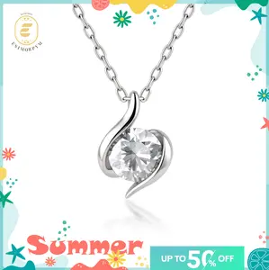 Moissanite 1ct Exclusive Memory Twist Radiance Pendant Necklace Birthday Wedding Engagement Anniversary Valentine's Day Daily Wear
