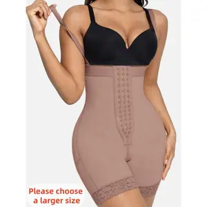 1 Count Solid Color Colombianas Shapewear, Fajas, Butt Lifting And Tummy Control Compression Shapewear Bottoms, Adjustable Body Shapewear Underwear with Zipper Crotch, High Waist Solid Lace Elegant Shapewear, Suitable For Various Occasions, Everyday