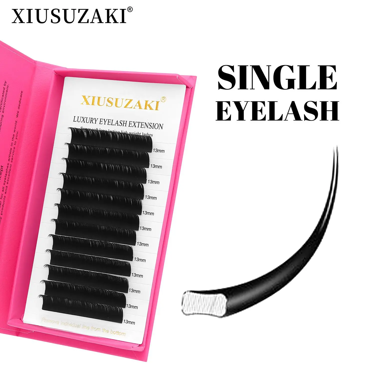 XIUSUZAKI Ellipse Flat Lashes Split Tips Matte Black Soft Natural Individual False Eyelashes Extensions Flat Lashes Suppliers 2026 New
