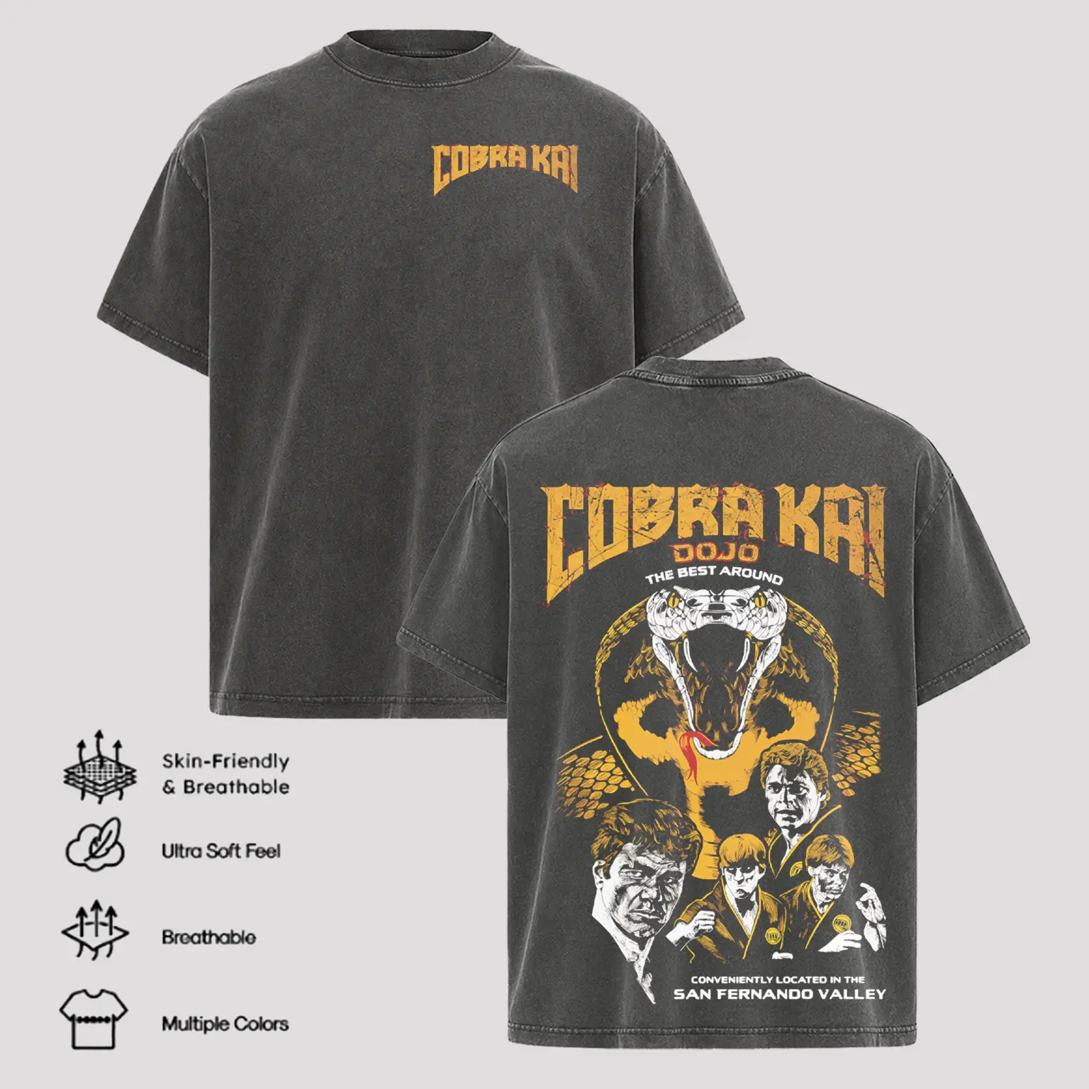 Retro Limited The Karate Kid T-Shirt, Cobra Kai Dojo The Best Around Graphic Tee, Action Film Vintage Martial Arts Movie unisex Cotton streetwear Comfort Color Tshirt, Men Gifts