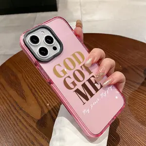 Phone Case for iPhone 17 Air 16 Plus 15 Pro Max 14 13 12 11 Simple English Pattern Non-Yellowing Shockproof Soft Silicone Transparent Cover,Makes a great gift for friends or family.