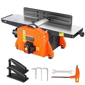VEVOR Spiral Benchtop Jointer, 8 Inch, 2 HP 8500 RPM Bench Top Wood Jointer, with 18-Blade Spiral Cutterhead, Extendable Cast Aluminum Table, Up to 1/8 in Depth, Adjustable Fence, for Woodworking
