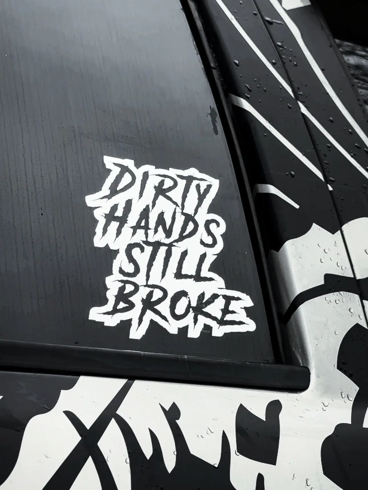 Dirty Hands Decal - Easy to Apply - Many Sizes & Colors - Durable Outdoor Vinyl Decal Sticker