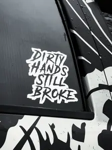 Dirty Hands Decal  - 2-Pack Options - (4 Sizes) Blue Collar Vinyl Decal Sticker, For Car, Truck, Motorcycle, Window, Bumper, Wall, Home, Office Decor, Vehicle Exterior Decoration