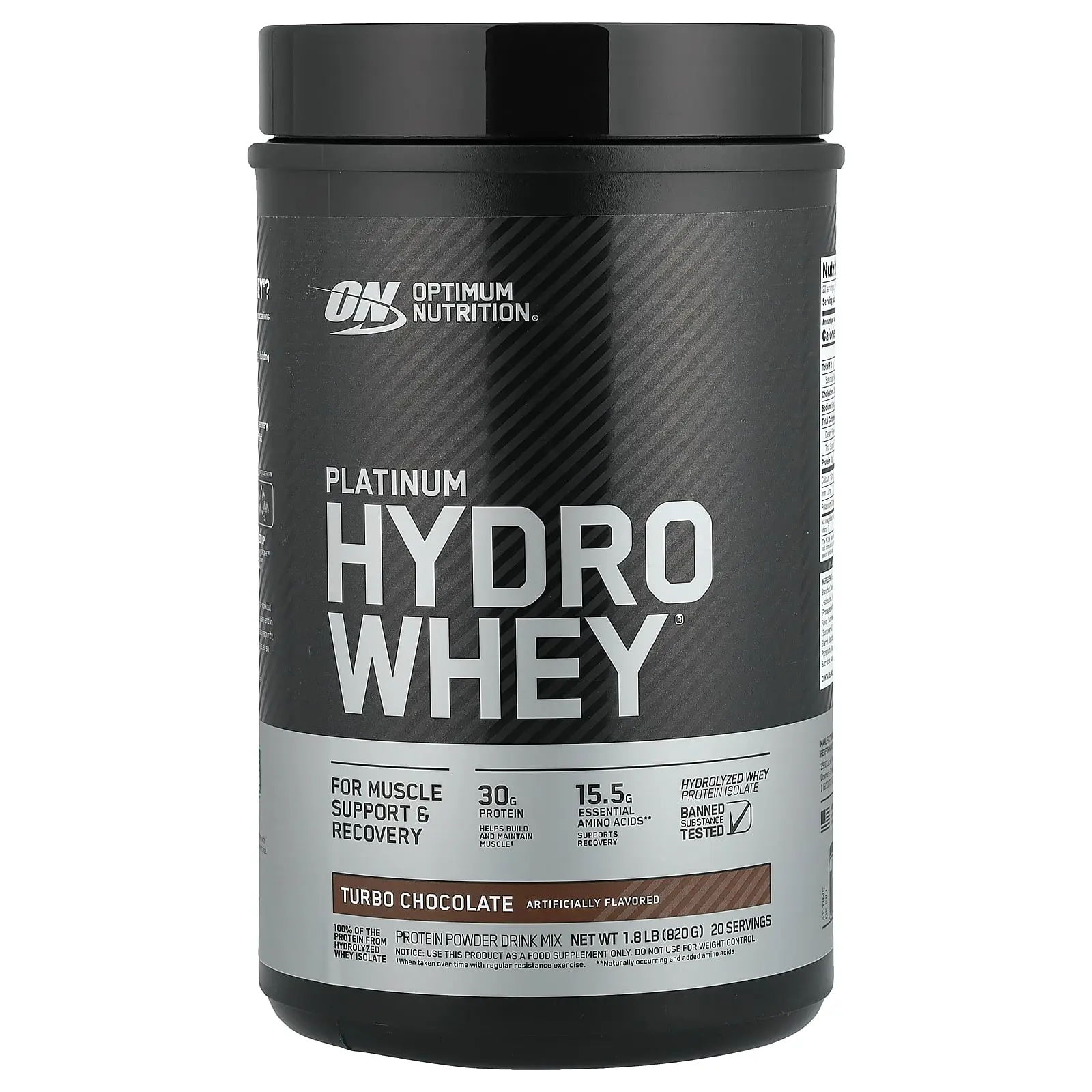Optimum Nutrition Platinum Hydro Whey®, Turbo Chocolate, 1.8 lb (820 g)