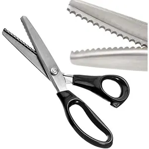 Pinking Shears Set, 9.2 inches handled, professional stainless steel dressmaking sewing craft zigzag scissors (scalloped, 5 mm)