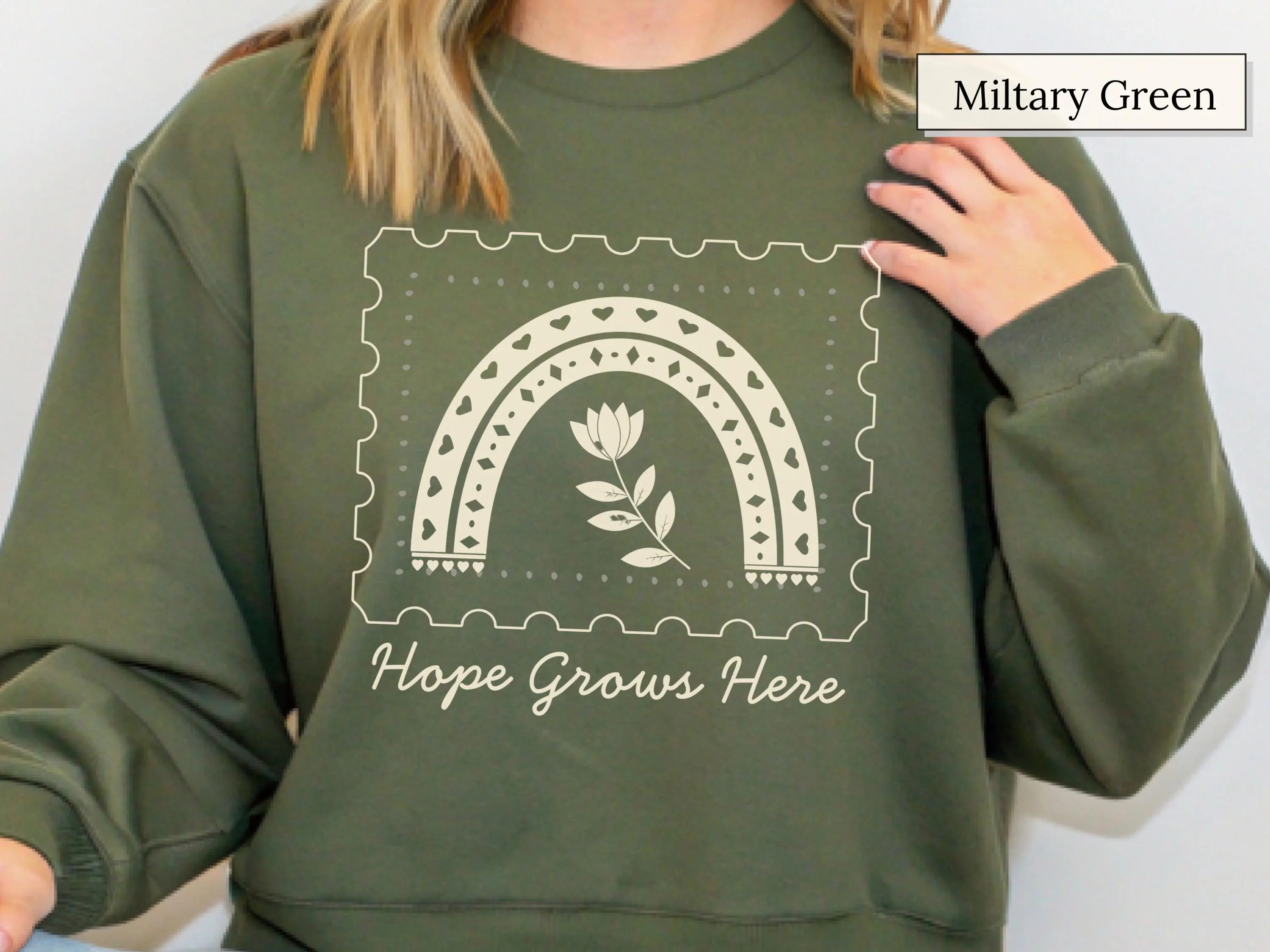 IVF Hope Grows Here Rainbow Baby short-sleeve T-SHIRT Or Sweatshirt, Egg Retrieval & Transfer Day shirt, Fertility Gift for IVF Mom, TTC Infertility Support Shirt