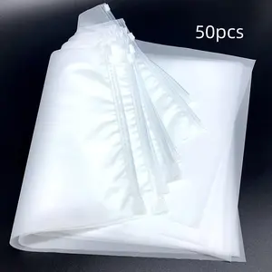 50 Pcs Transparent Plastic Storage Bags, Durable Reusable Organizer Bins for Clothes Jewelry Cosmetics, Home Office Travel Use, Space Saver Bags, Space Saving Bags