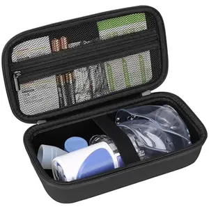 Carrying Case for Portable Handheld Inhaler Nebulizer Machine for Adults and Kids, Asthma Inhaler Spacer Travel Case, Handheld Mesh Atomizer Machine Holder, Inhaler Spacer Bag, Black. CASE ONLY