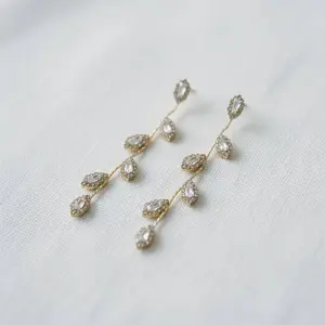 Elegant Long Leaf Dangle Earrings *