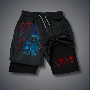Predator Double-Layer Sports Shorts Graphic Shorts Black Shorts Camo Shorts Streetwear Shorts Men Outfits Men Short Shorts Vacation Outfits Shorts