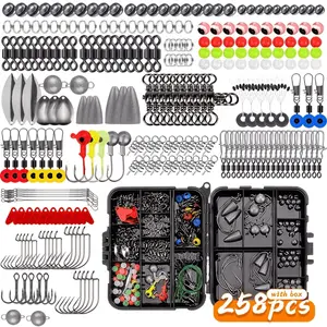 Takami Fishing Gear Kit, 258 Pieces, Includes Weights, Hooks, Connectors, Ideal for Sea and Nearshore Fishing, Complete Set