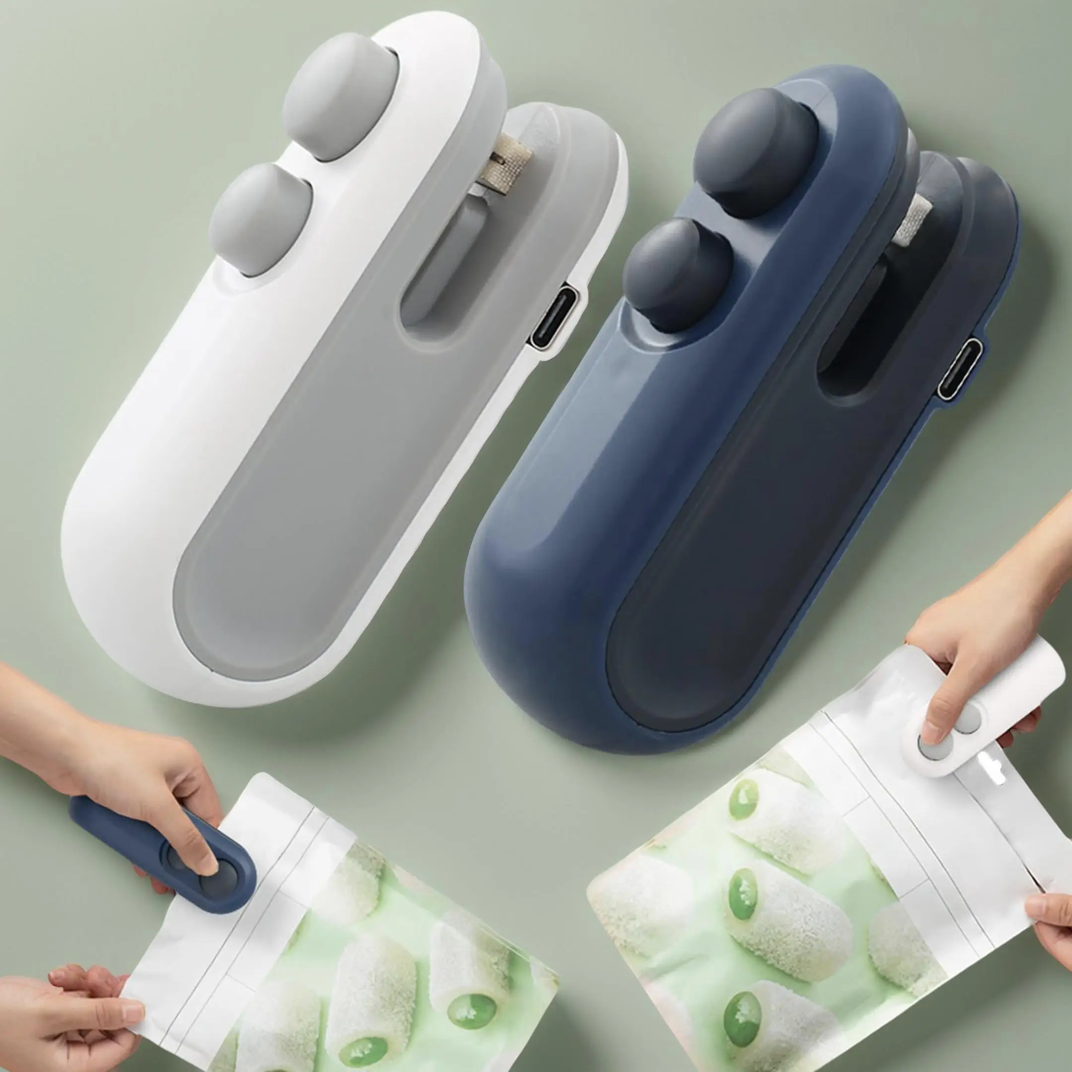 2 in 1 Mini Sealing & Cutting Machine, 1 Count Portable USB Rechargeable Snack Bag Sealing Machine, Handheld Heat Sealing Device for Snack Storage